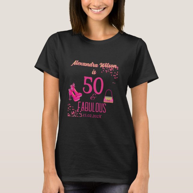 Camiseta Fabuloso 50º Aniversário de Alto Precioso Dourado  (Frente)