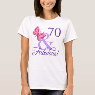 Camiseta Fabuloso aniversário de 70 para as mulheres