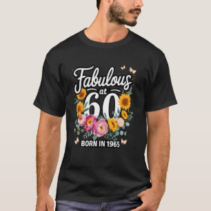 Camiseta Fabuloso aos 60 Floral Celebração de Aniversário d