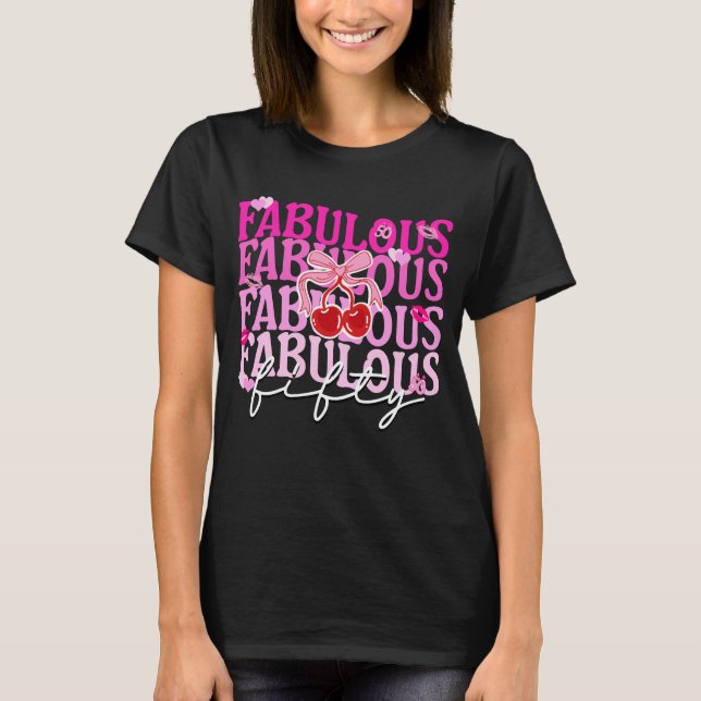 Camiseta Fabuloso Arco de Cereja com Gradiente 50 Rosa Aniv (Frente)