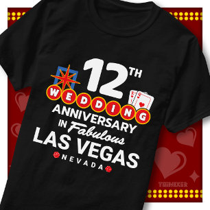 Camiseta Fabuloso Casal de Casamento de 12º Aniversário de 