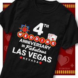 Camiseta Fabuloso Casal de Casamento de 4º Aniversário de L