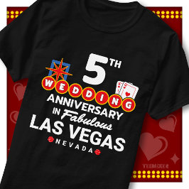 Camiseta Fabuloso Casal de Casamento de 5º Aniversário de L