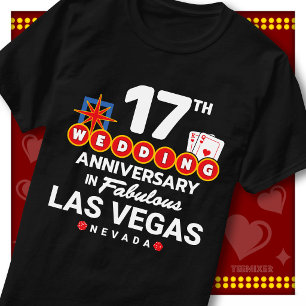 Camiseta Fabuloso Casal de Noivos do 17º Aniversário de Las