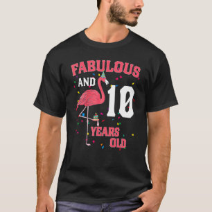 Camiseta Fabuloso E Rosa Flamingo, 10 Anos, Aniversário P