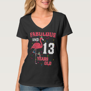 Camiseta Fabuloso E Rosa Flamingo, 13 Anos, Aniversário P