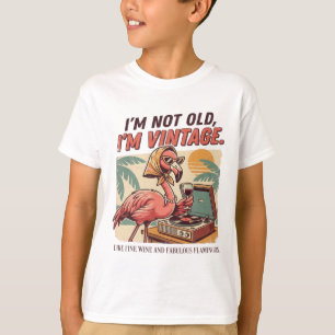 Camiseta Fabuloso Flamingo Retro Vinho Não Sou Velho Sou da