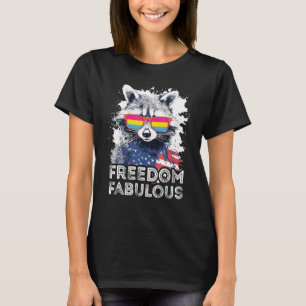 Camiseta Fabuloso guaxinim da liberdade óculos solares pans
