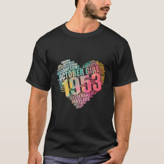 Camiseta Fabuloso outubro de 1953 Garota Lendária 70 Bday A