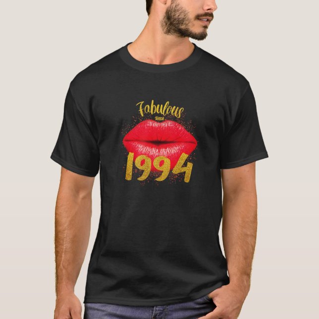 Camiseta Fabulous Since 1994 Birthday Women Sexy Lips 28Th (Frente)