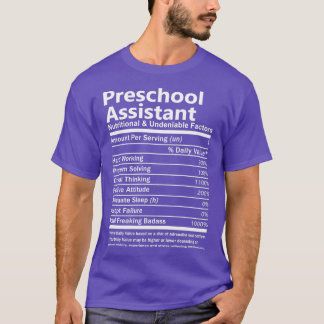 Camiseta Fac Nutricional E Inegável Assistente De Pré-Escol