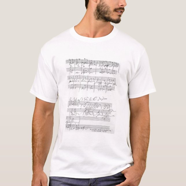 Camiseta Fac-símile de uma página da música (Frente)