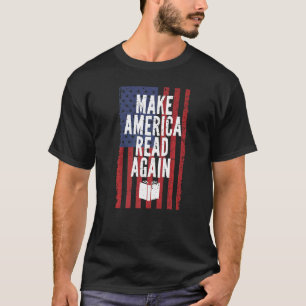 Camiseta Faça a América ler novamente o livro lendo 4 de ju