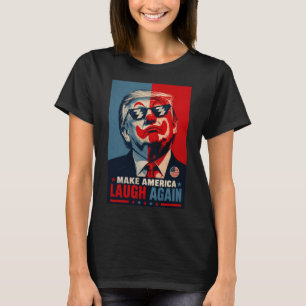 Camiseta Faça a América Rir Novamente Paródia Divertida do