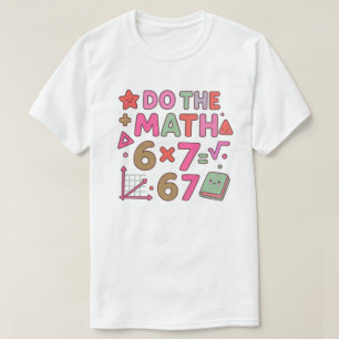 Camiseta Faça a Conta – Design de Sala de Aula Kawaii Moder