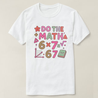 Camiseta Faça a Conta – Design de Sala de Aula Kawaii Moder