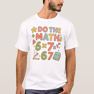 Camiseta Faça a Conta – Design de Sala de Aula Kawaii Tendê