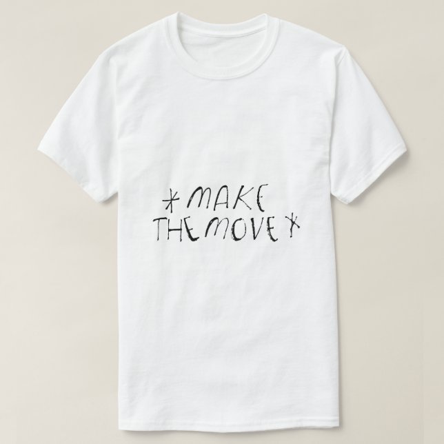 Camiseta Faça a Mudança – Tipografia de Ação (Frente do Design)