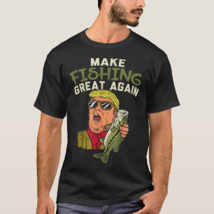 Camiseta Faça a Pesca Grande Novamente Trump Humorístico Pr