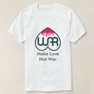 Camiseta Faça Amor Não Guerra Gráfico de Coração Abstrato