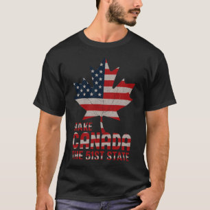 Camiseta Faça Ao Canadá As 51 ruas Estadunidenses Bandeira