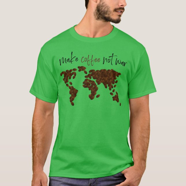 Camiseta Faça Café não Guerra retrô (Frente)