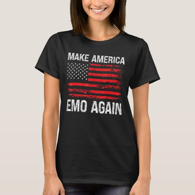 Camiseta Faça com que a América Emo novamente sinalizador d (Frente)