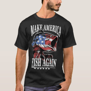 Camiseta Faça com que a América pesque novamente o pescador