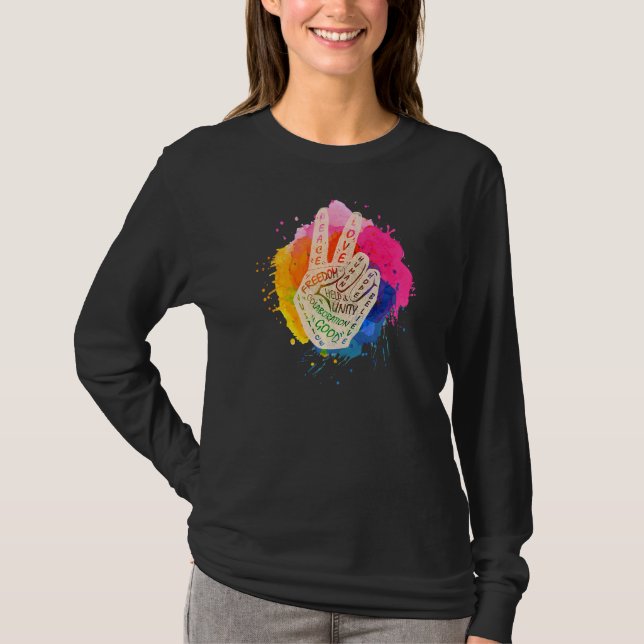 Camiseta Faça com que a paz não seja guerra - sinal 1 (Frente)