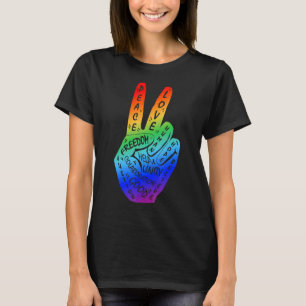 Camiseta Faça com que a paz não seja guerra - sinal de paz 
