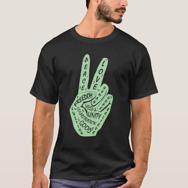 Camiseta Faça com que a paz não seja guerra - sinal de paz  (Frente)