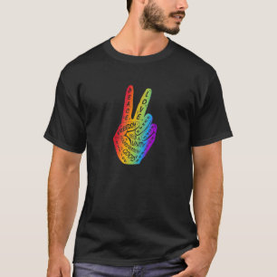 Camiseta Faça com que a paz não seja guerra - sinal de paz 