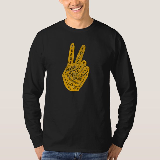 Camiseta Faça com que a paz não seja guerra - sinal de paz  (Frente)