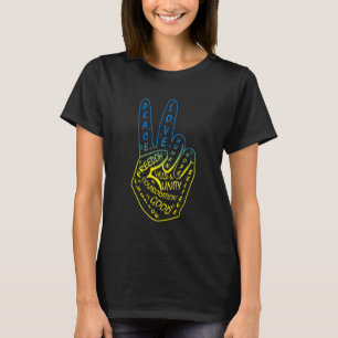 Camiseta Faça com que a paz não seja guerra - sinal de paz