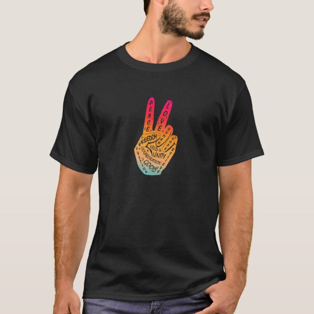 Camiseta Faça com que a paz não seja guerra - sinal de paz  (Frente)