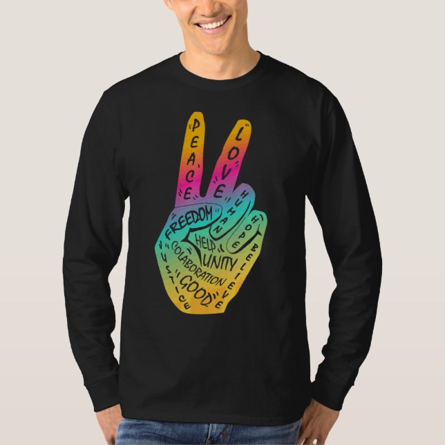Camiseta Faça com que a paz não seja guerra - sinal de paz  (Frente)