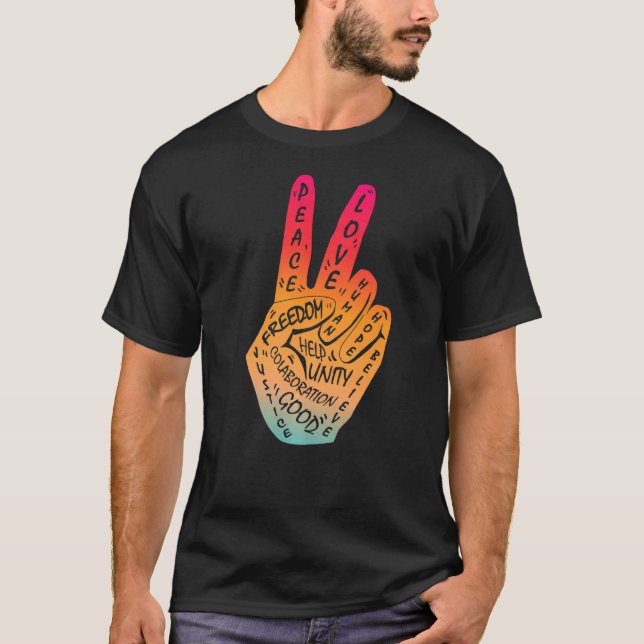 Camiseta Faça com que a paz não seja guerra - sinal de paz  (Frente)
