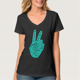 Camiseta Faça com que a paz não seja guerra - sinal de paz 