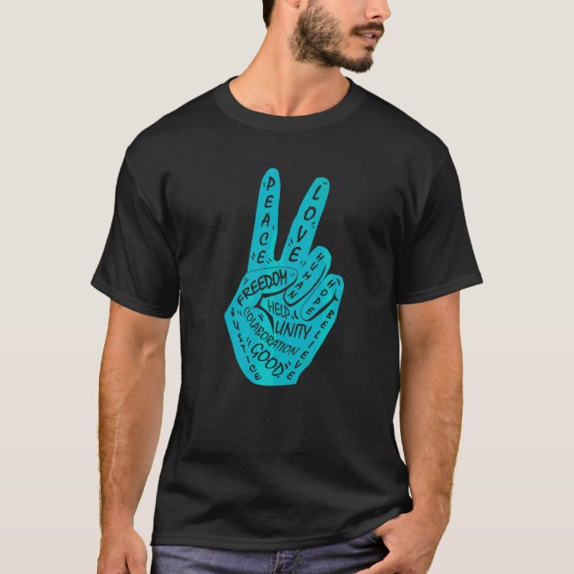 Camiseta Faça com que a paz não seja guerra - sinal de paz  (Frente)
