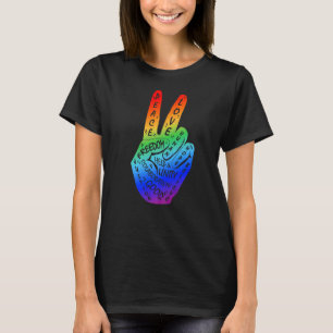 Camiseta Faça com que a paz não seja guerra - sinal de paz