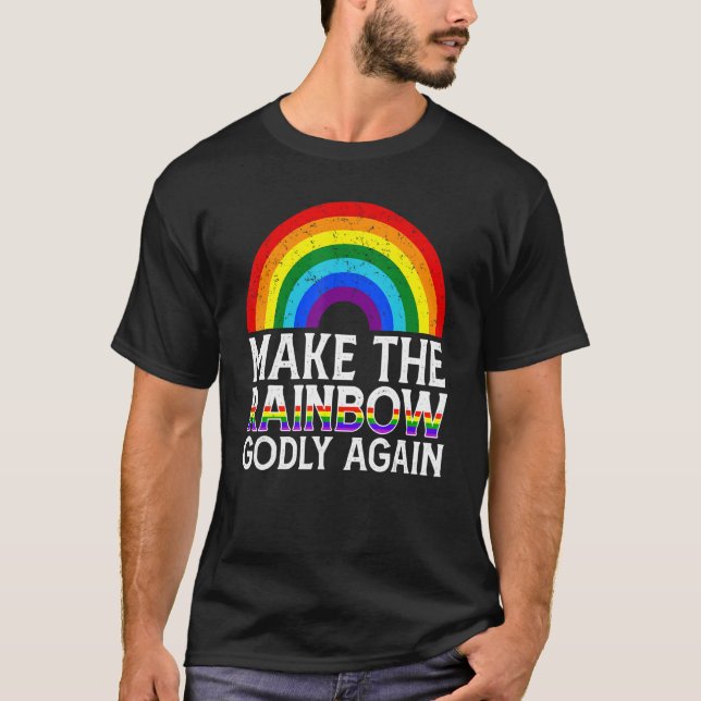 Camiseta Faça Com Que O Arco-Íris Volte A Dizer Gay De Sina (Frente)