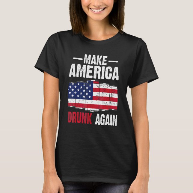 Camiseta Faça com que o Bebado Americano volte a sinalizar  (Frente)