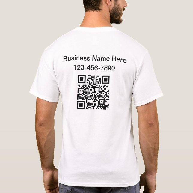 Camiseta Faça com que o seu próprio código QR da sua empres (Verso)