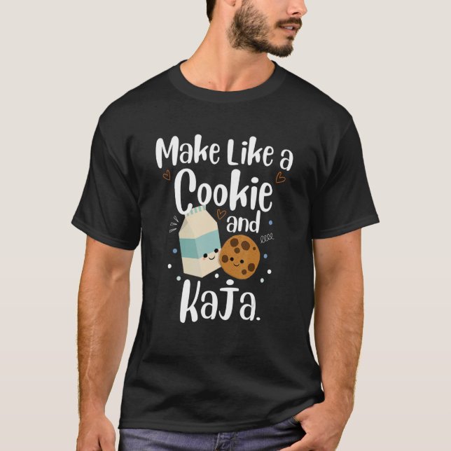 Camiseta Faça Como um Cookie e Kaja Piada de Linguagem Core (Frente)