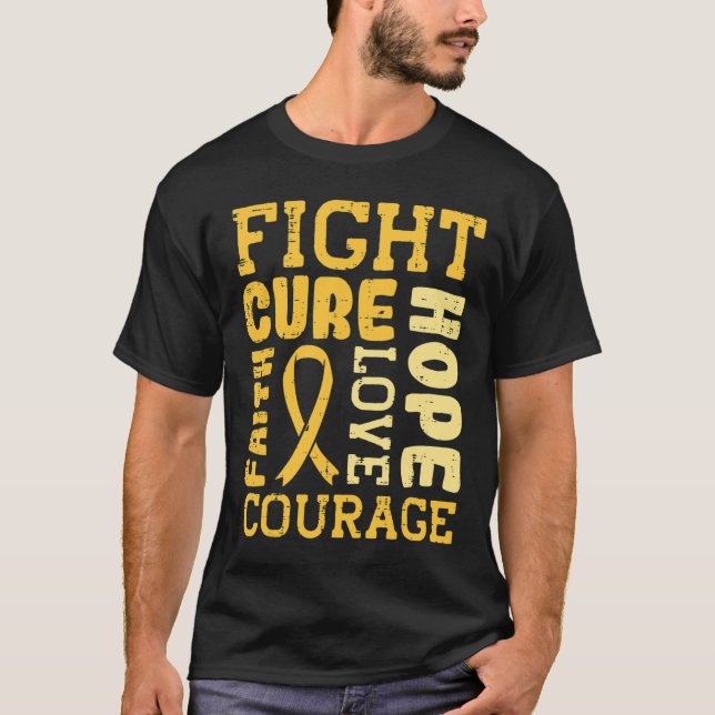 Camiseta Faça Curar Fé Infância Fita de Conscientização sob (Frente)
