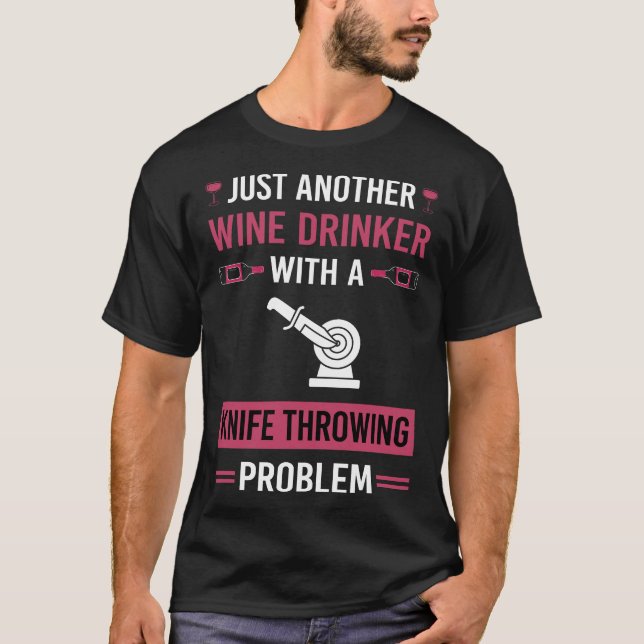 Camiseta Faca de Bebida de Vinho Atirando Facas (Frente)
