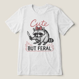Camiseta Faca de Guaxinim Fofo porém Feral