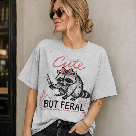 Camiseta Faca de Guaxinim Fofo porém Feral