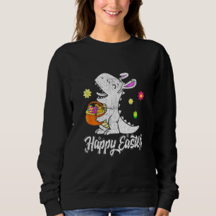 Camiseta Faca de Ovos Coelho T Rex Dia do Felz pascoa Dinos
