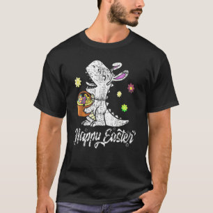 Camiseta Faca de Ovos Coelho T Rex Dia do Felz pascoa Dinos